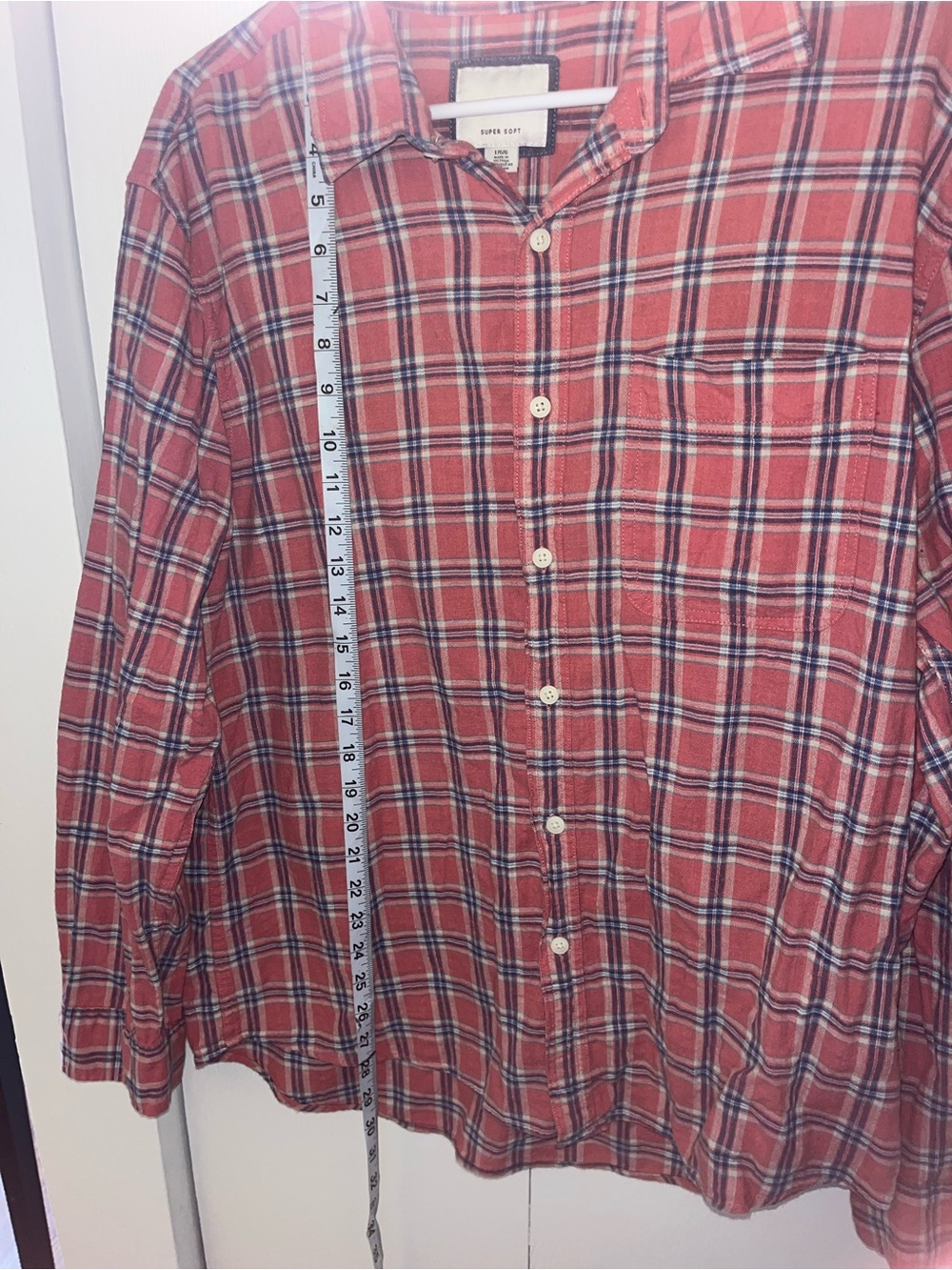 American Eagle Outfitters Red Plaid Button-Down Shirt